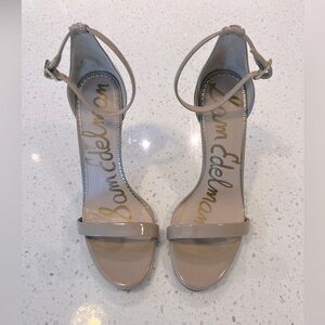 Sam Edelman Patent Leather Strappy Sandals Taupe